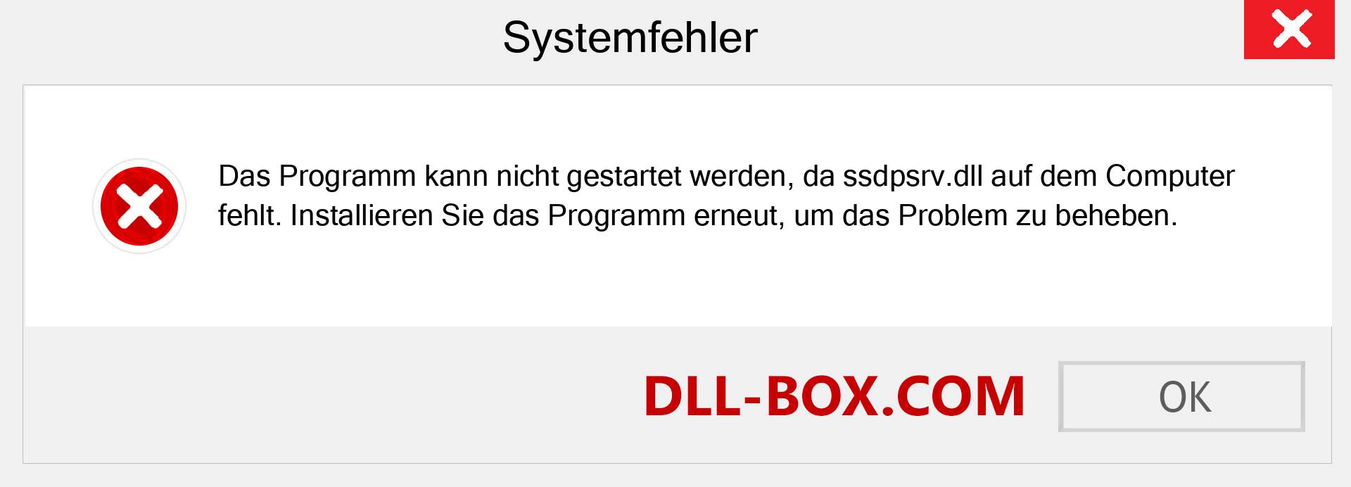 ssdpsrv.dll-Datei fehlt?. Download für Windows 7, 8, 10 - Fix ssdpsrv dll Missing Error unter Windows, Fotos, Bildern